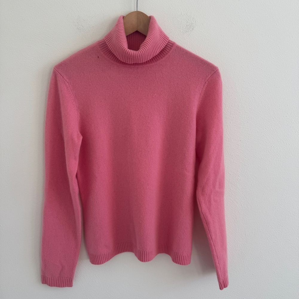 Vintage Marshall Fields Cashmere Pink Turtleneck Sweater S